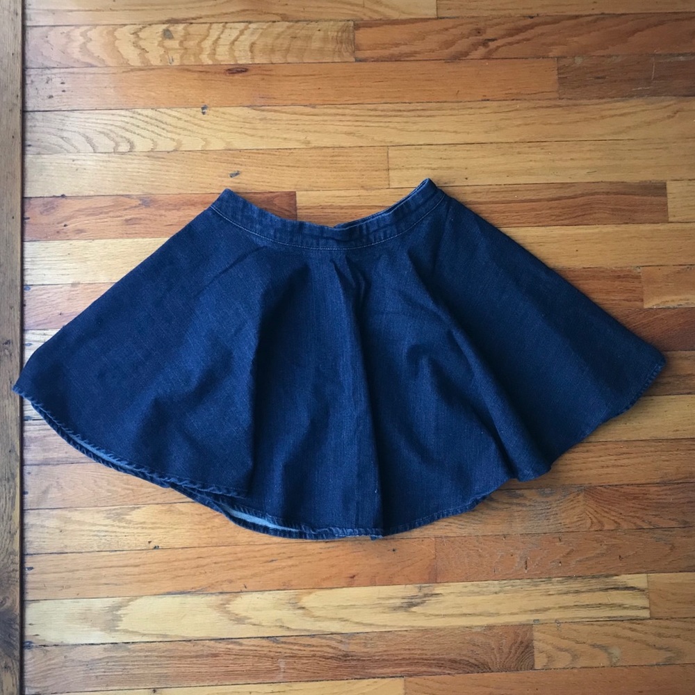 Zara Basic - Dark Denim Circle Skirt - Picture 1 of 4
